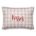 thumbnail image 1 of Creative Products Kisses in Red Text on Pink Plaid 14x20 Spun Poly Pillow, 1 of 1