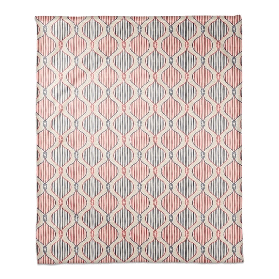 Creative Products Knots And Stripes 50 x 60 Coral Fleece Blanket