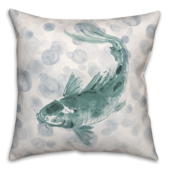 Creative Products Koi With Bubbles 16 x 16 Spun Poly Pillow