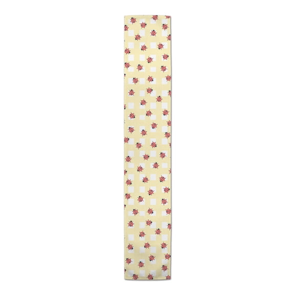 Creative Products Ladybug Plaid Yellow 3 16 x 72 Poly Twill Table Runner