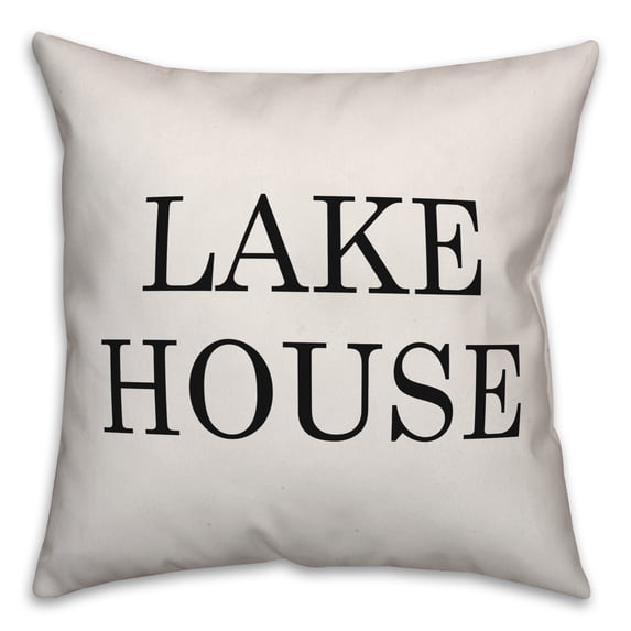 Creative Products Lake House White and Black 16x16 Indoor / Outdoor Pillow