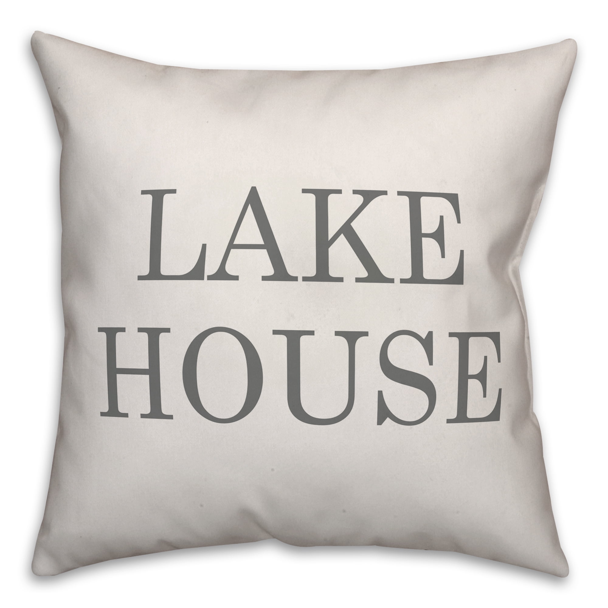 Creative Products Lake House White and Grey 16x16 Indoor / Outdoor Pillow