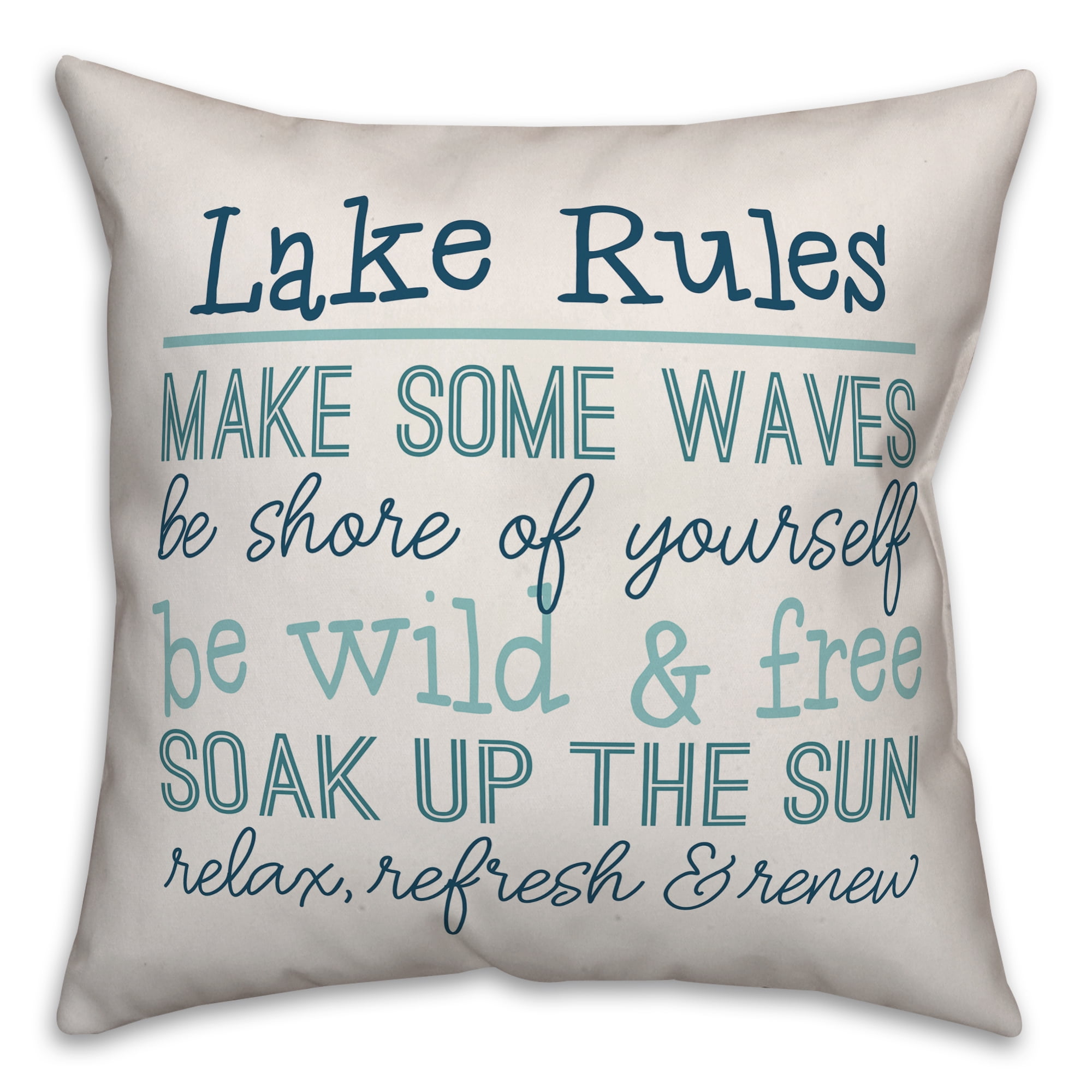 Creative Products Lake Rules 18x18 Indoor / Outdoor Pillow
