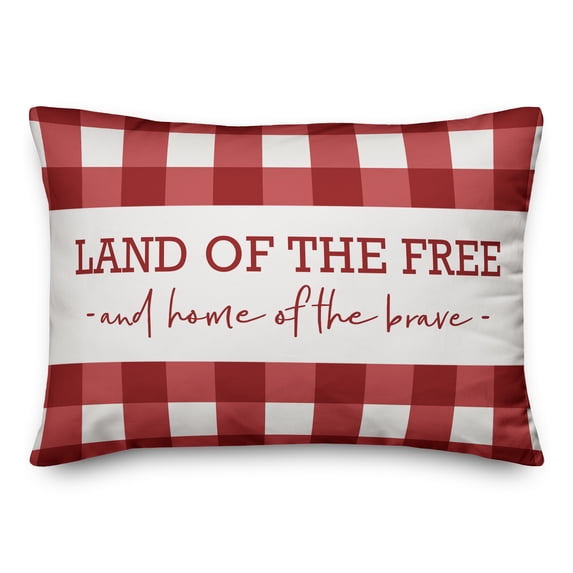 Creative Products Land of the Free and Home of the Brave Buffalo Check 14x20 Indoor / Outdoor Pillow