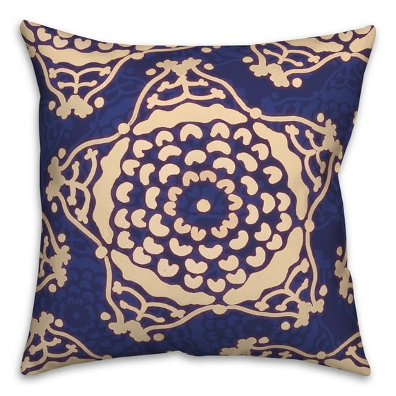 Creative Products Large Blue Cream Star Pattern 20x20 Indoor / Outdoor Pillow