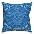 thumbnail image 1 of Creative Products Large Blue and White Folk Pattern 20x20 Indoor / Outdoor Pillow, 1 of 3