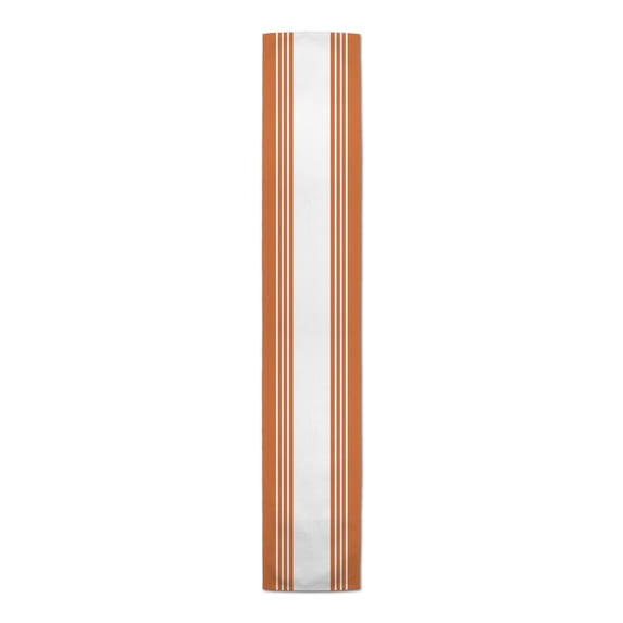 Creative Products Large Farmhouse Stripe Orange 16x72 Poly Twill Table Runner