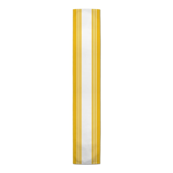 Creative Products Large Farmhouse Stripe Yellow 16x72 Poly Twill Table Runner