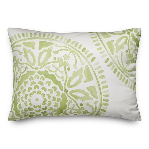 Creative Products Large Lime Green Watercolor Medallion 14x20 Indoor / Outdoor Pillow