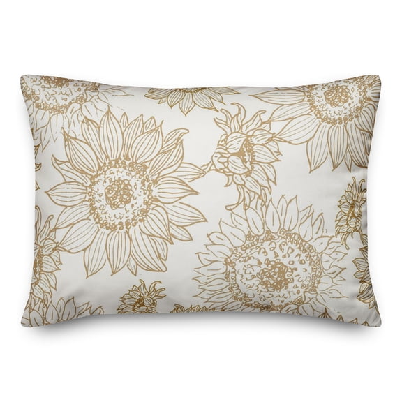 Creative Products Large Sunflower Head Gold and White 20 x 14 Spun Poly Pillow