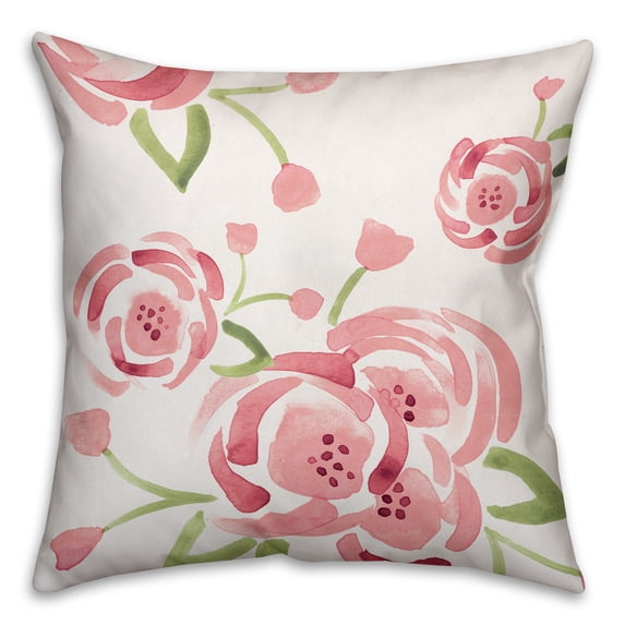 Creative Products Large Watercolor Roses 18x18 Throw Pillow