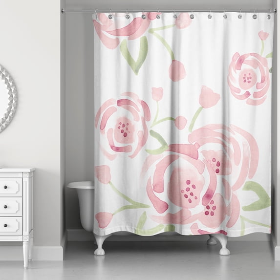 Creative Products Large Watercolor Roses 71x74 Shower Curtain