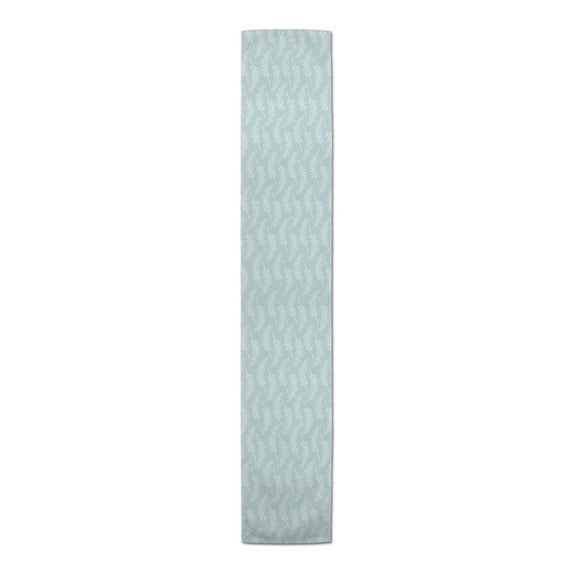 Creative Products Leaf Branch Pattern Light Blue 16 x 72 Poly Twill Table Runner