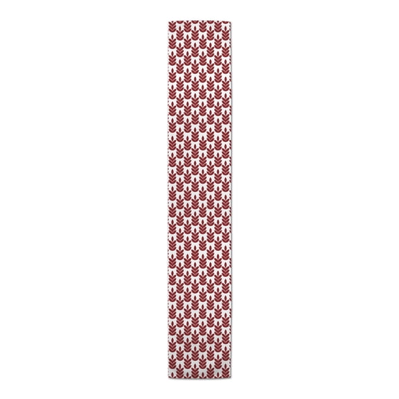 Creative Products Leaf Pattern Red 16x90 Poly Twill Table Runner