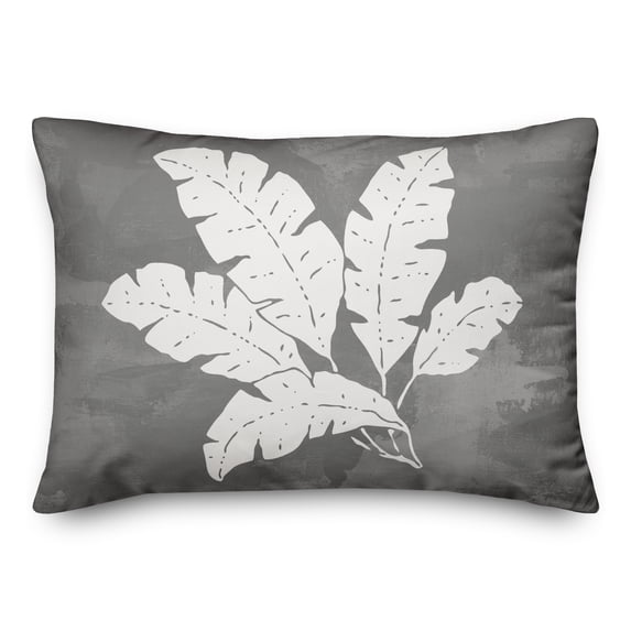 Creative Products Leaf Texture on Gray 14x20 Indoor / Outdoor Pillow