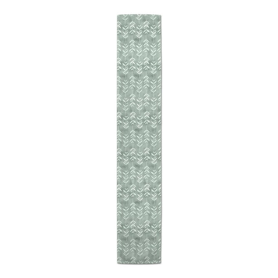 Creative Products Leafy Vine Pattern Soft Green 2 16 x 90 Poly Twill Table Runner