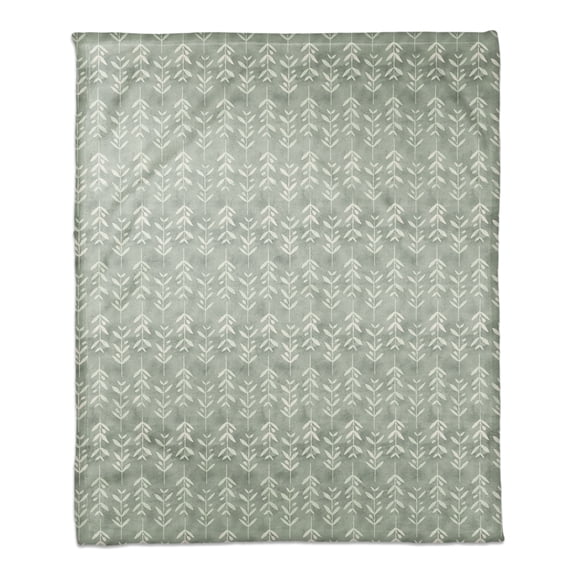 Creative Products Leafy Vine Pattern Soft Green 50 x 60 Coral Fleece Blanket