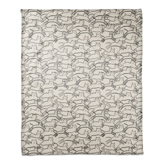 Creative Products Leaping Cat Pattern II 50 x 60 Coral Fleece Blanket