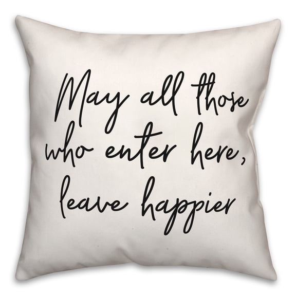 Creative Products Leave Happier 18x18 Spun Poly Pillow