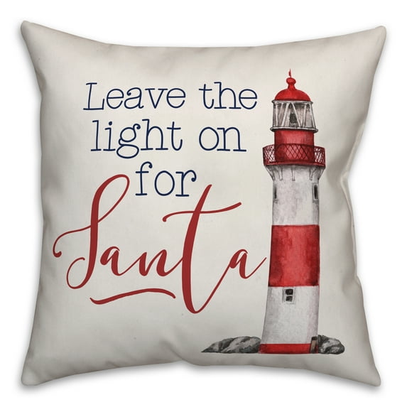 Creative Products Leave the Light on for Santa 16x16 Spun Poly Pillow