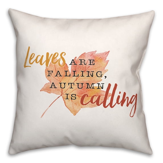 Creative Products Leaves Falling Autumn 18 x 18 Spun Poly Pillow