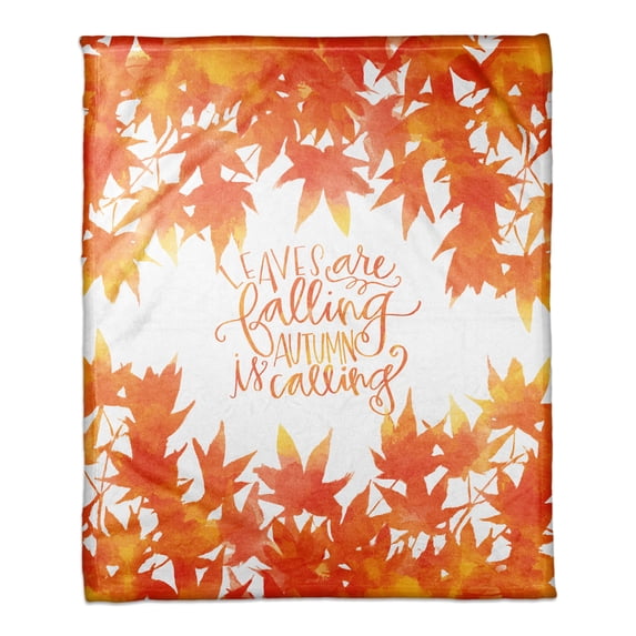 Creative Products Leaves Falling, Autumn Calling 50x60 Coral Fleece Blanket