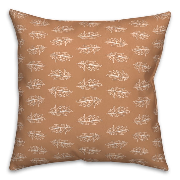 Creative Products Leaves on Copper Pattern 18x18 Spun Poly Pillow