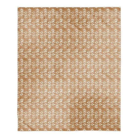 Creative Products Leaves on Copper Pattern 50x60 Sherpa Fleece Blanket