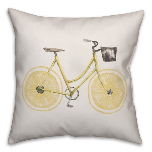 Creative Products Lemon Bike 18x18 Spun Poly Pillow