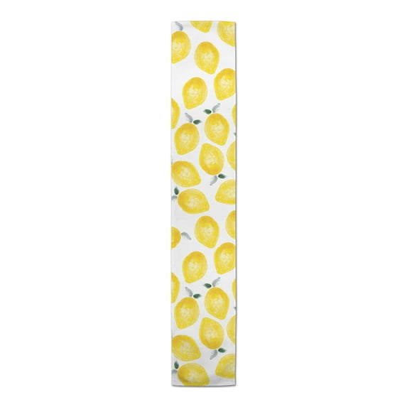 Creative Products Lemon Pattern 3 16 x 72 Poly Twill Table Runner