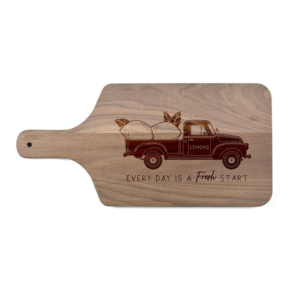 Creative Products Lemon Truck 17 x 8 Walnut Paddle Cutting Board