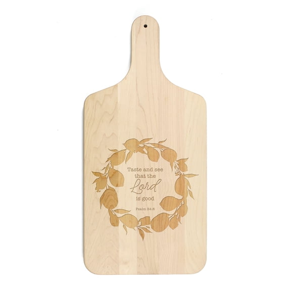 Creative Products Lemon Wreath 8 x 17 Maple Paddle Cutting Board