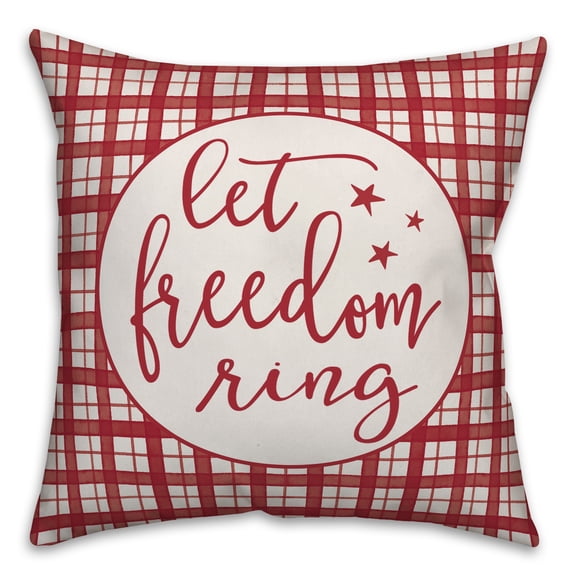 Creative Products Let Freedom Ring Plaid 16x16 Indoor / Outdoor Pillow