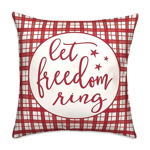 Creative Products Let Freedom Ring Plaid 18x18 Spun Poly Pillow