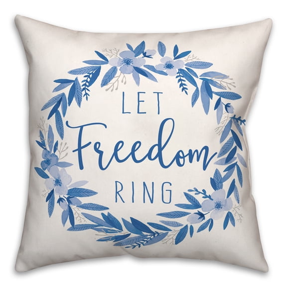 Creative Products Let Freedom Ring Wreath 18x18 Spun Poly Pillow