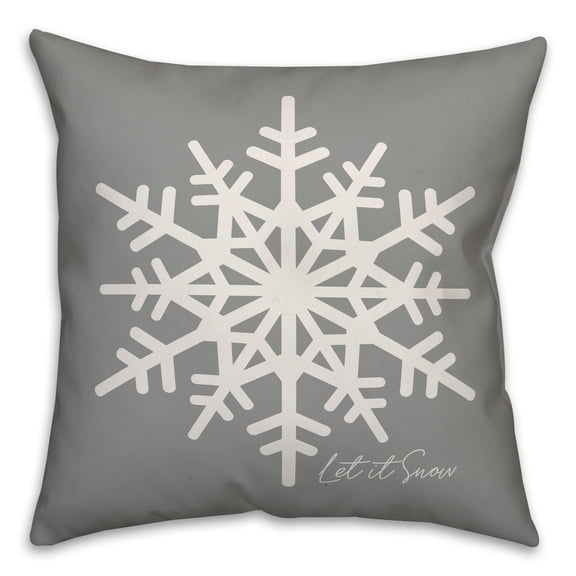 Creative Products Let It Snow Snowflake 16x16 Spun Poly Pillow