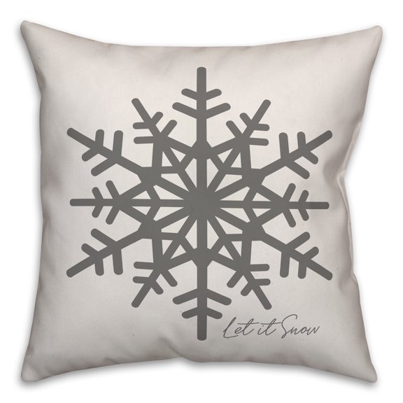 Creative Products Let It Snow Snowflake 16x16 Spun Poly Pillow