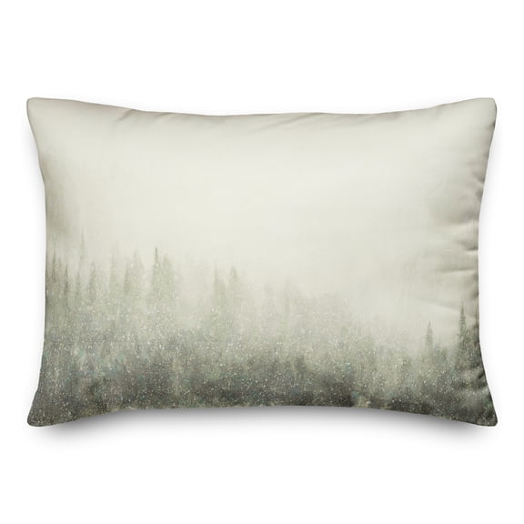 Creative Products Let It Snow Tree Line Green 20 x 14 Spun Poly Pillow