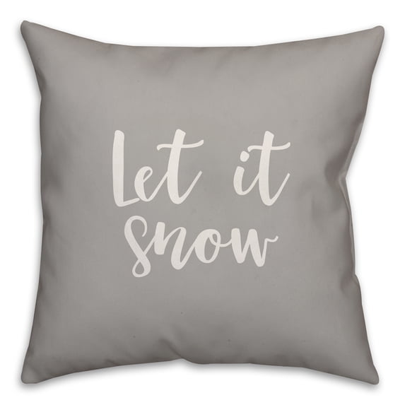 Creative Products Let It Snow in Gray 18x18 Spun Poly Pillow