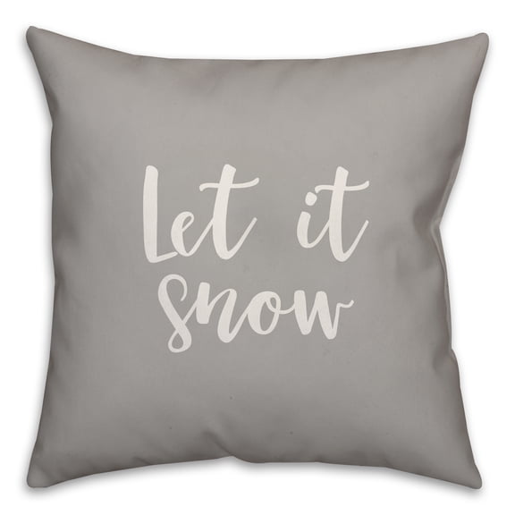 Creative Products Let It Snow in Gray 18x18 Spun Poly Pillow