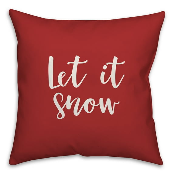 Creative Products Let It Snow in Red 18x18 Spun Poly Pillow