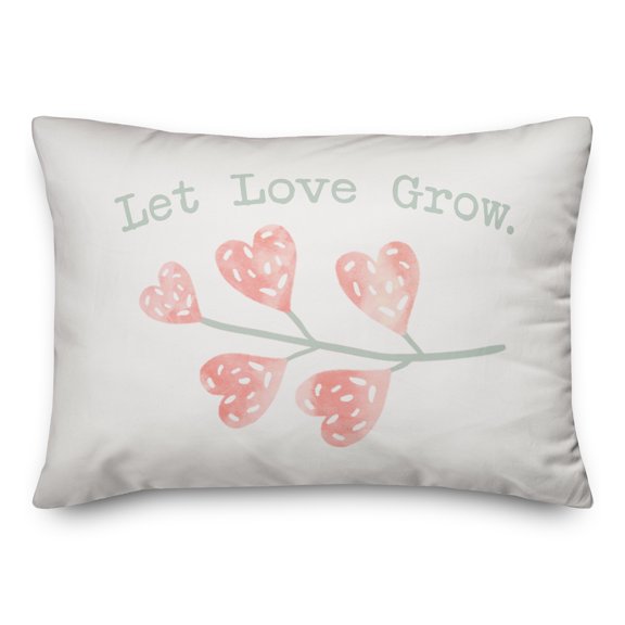 Creative Products Let Love Grow Heart Branch 20 x 14 Spun Poly Pillow