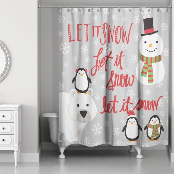 Creative Products Let it Snow Winter Friends 71x74 Shower Curtain