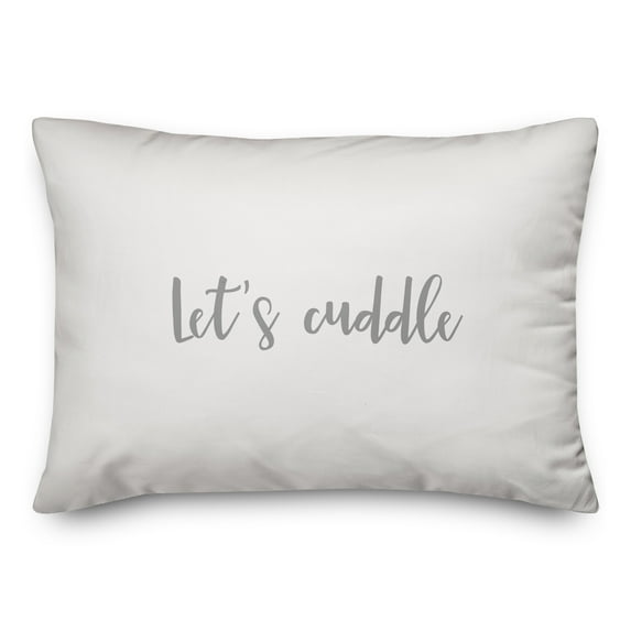 Creative Products Let's Cuddle in Gray on White 14x20 Spun Poly Pillow