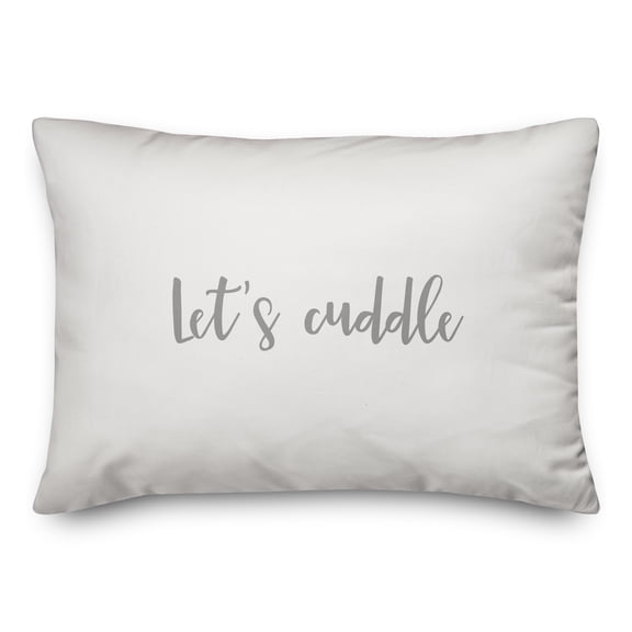 Creative Products Let's Cuddle in Gray on White 14x20 Spun Poly Pillow