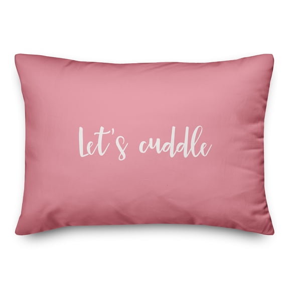 Creative Products Let's Cuddle in White on Pink 14x20 Spun Poly Pillow