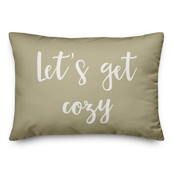 Creative Products Let's Get Cozy in Beige 14 x 20 Spun Poly Pillow