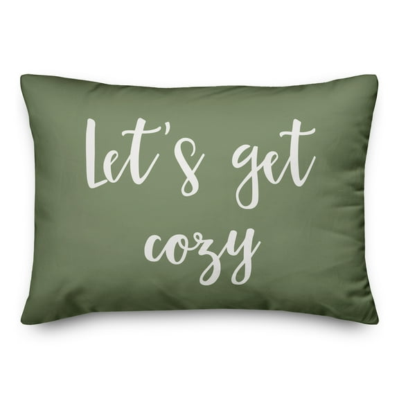 Creative Products Let's Get Cozy in Green 14 x 20 Spun Poly Pillow