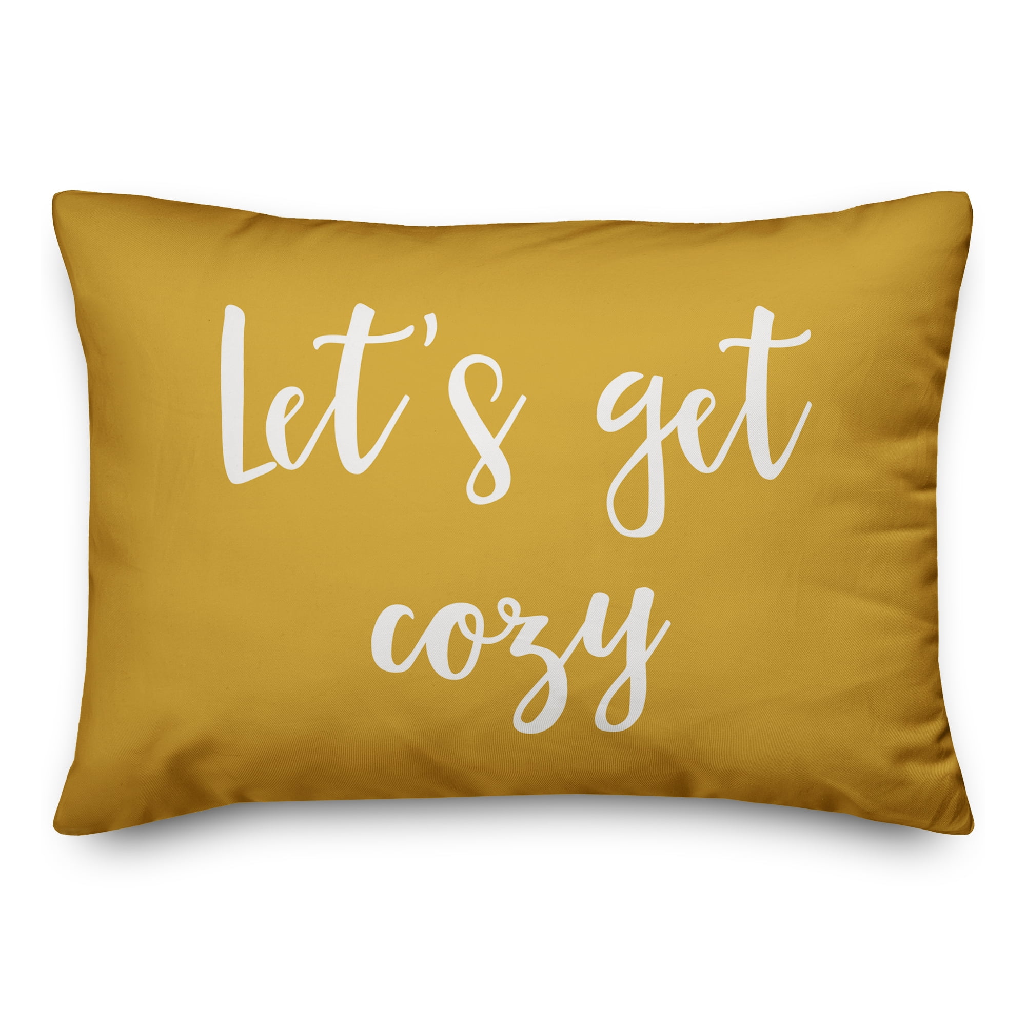Mustard Yellow Spun Polyester Lumbar Throw Pillow