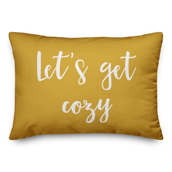 Creative Products Let's Get Cozy in Mustard 14 x 20 Spun Poly Pillow